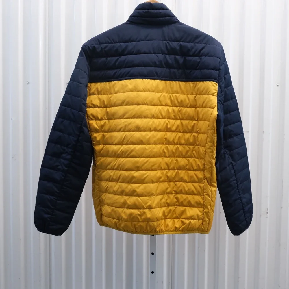 GAP Cold‎ Control Puffer Jacket Men's Size Small Navy Yellow Water Resistant
